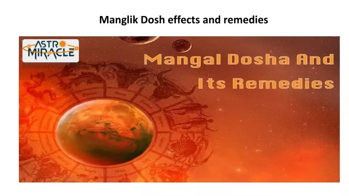manglik dosh effects and remedies