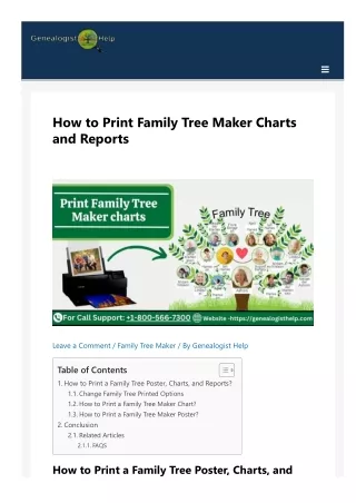 How to print family tree maker charts and reports in FTM 2019?