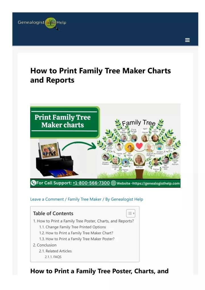 how to print family tree maker charts and reports