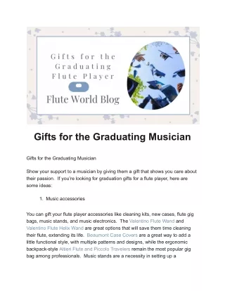 Gifts for the Graduating Musician
