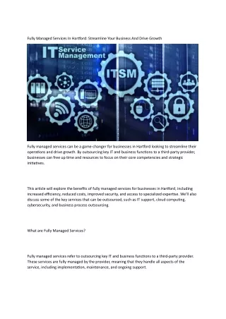 fully managed services in hartford streamline