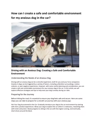 how can i create a safe and comfortable