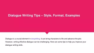 dialogue writing tips style format examples
