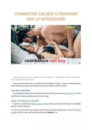 call boy have its root in escort services