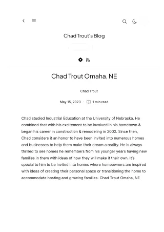Chad Trout Omaha, NE