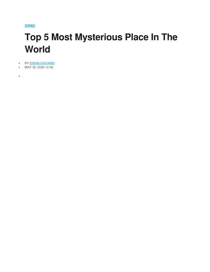 health top 5 most mysterious place in the world