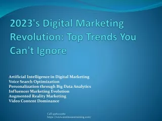 Latest & Top Digital Marketing Trends in 2023 PPT