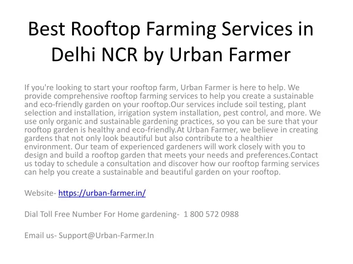 best rooftop farming services in delhi ncr by urban farmer