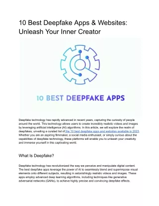 10 Best Deepfake Apps & Websites To Unleash Your Inner Creator