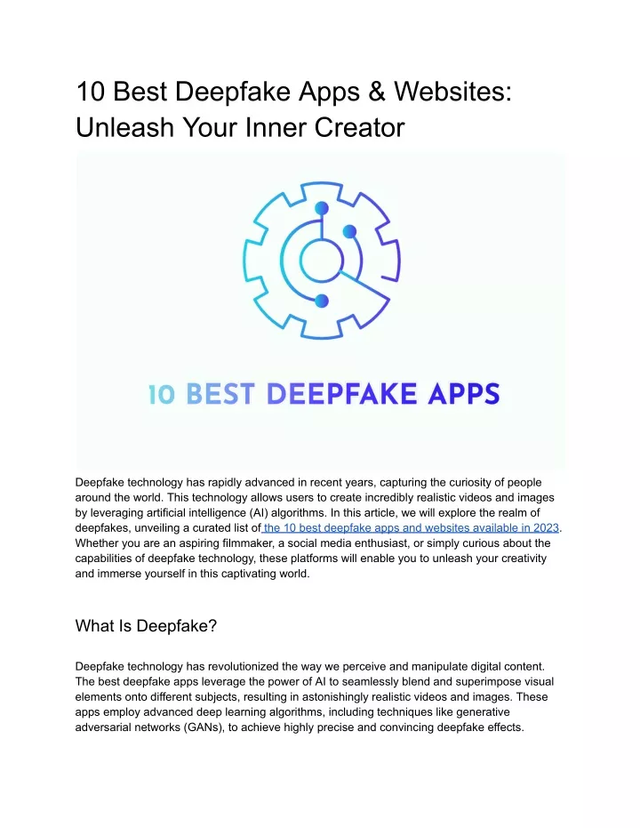 10 best deepfake apps websites unleash your inner