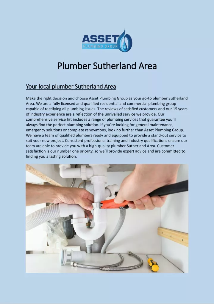 plumber sutherland area plumber sutherland area