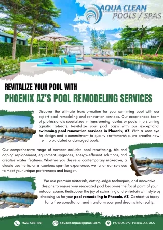 Revitalize Your Pool with Phoenix AZ's Pool Remodeling Services