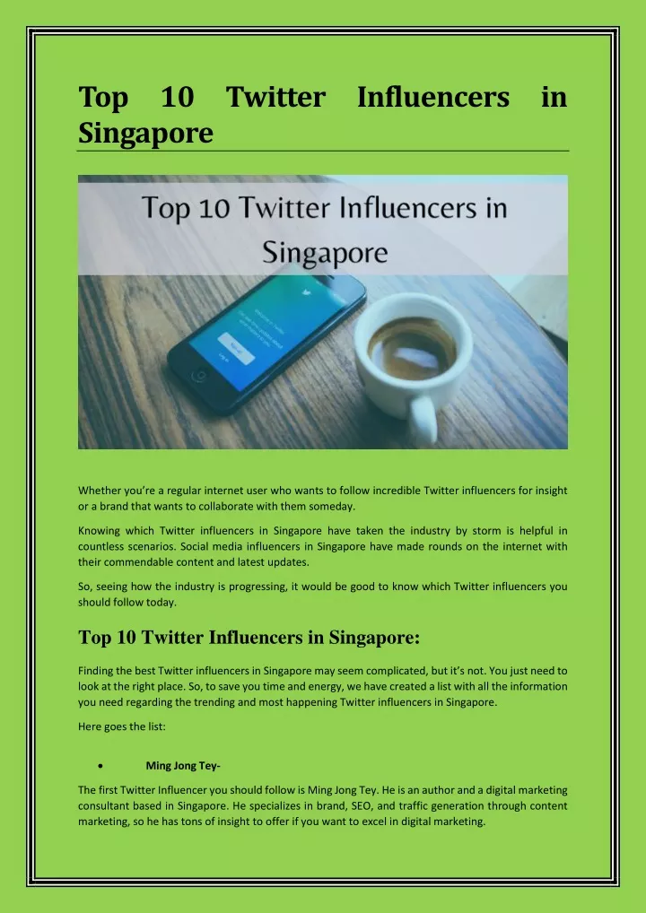 top 10 twitter influencers in singapore
