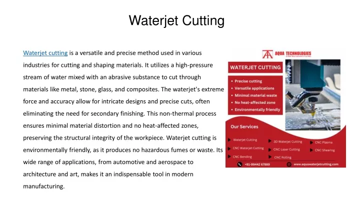 waterjet cutting