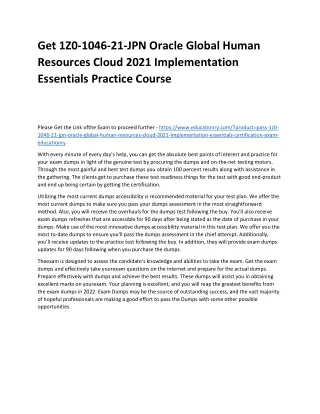 get 1z0 1046 21 jpn oracle global human resources