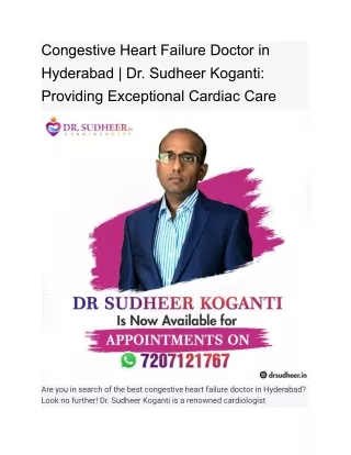 Congestive Heart Failure Doctor in Hyderabad _ Dr