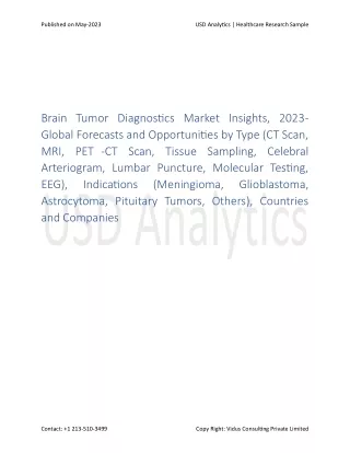 Brain Tumor Diagnostics Market Insights 2023