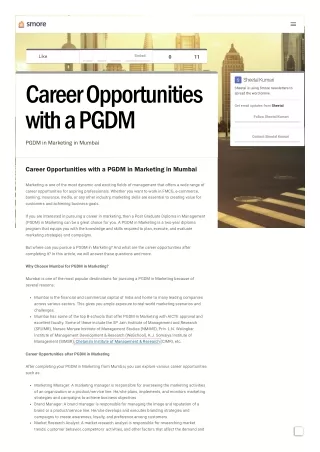 Career Opportunities with a PGDM in Marketing in Mumbai