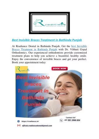 Best Invisible Braces Treatment in Bathinda Punjab