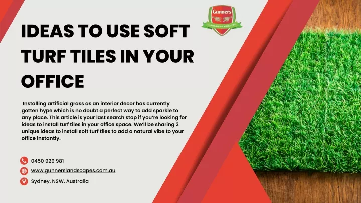 ideas to use soft turf tiles in your office