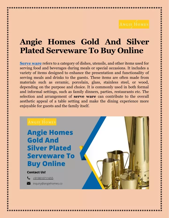 angie homes gold and silver plated serveware