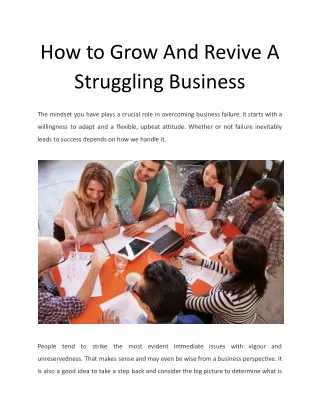 How to Grow And Revive A Struggling Business