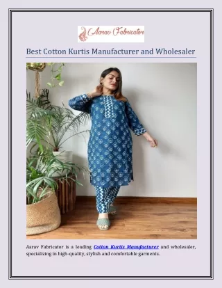 Best Cotton Kurtis Manufacturer and Wholesaler