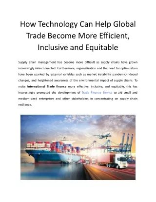 How Technology Can Help Global Trade Become More Efficient, Inclusive