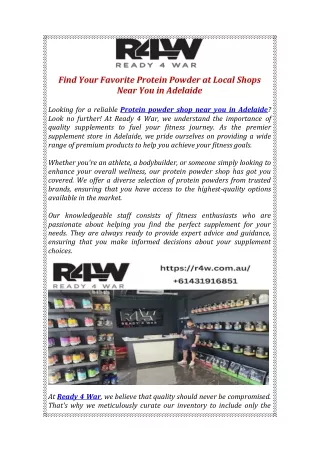 Best shop for Protein powder near me in Adelaide