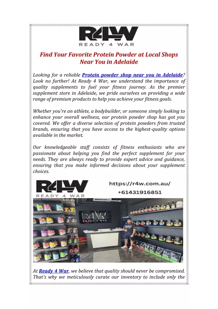 find your favorite protein powder at local shops