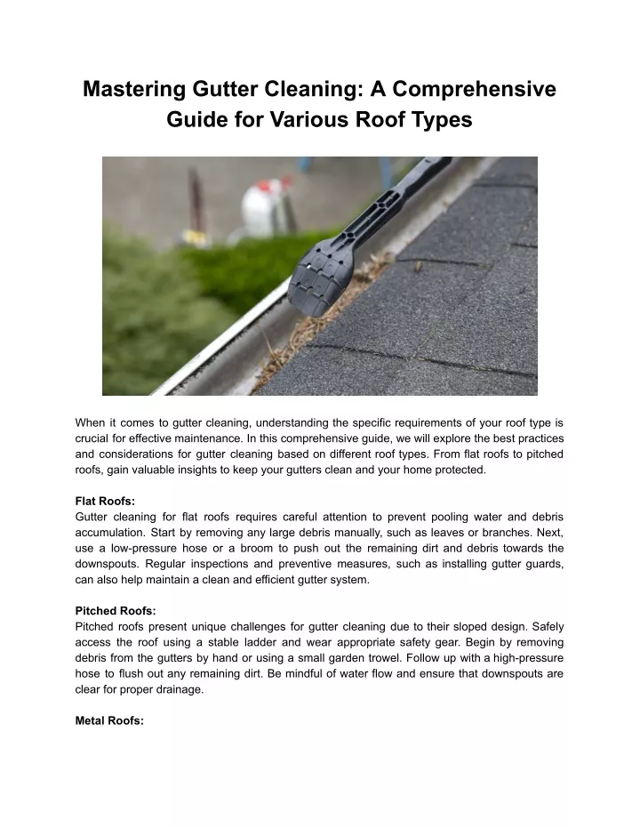 mastering gutter cleaning a comprehensive guide
