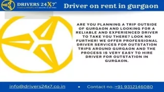Driver on rent in gurgaon