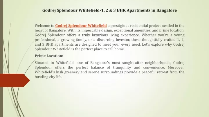 godrej splendour whitefield 1 2 3 bhk apartments in bangalore