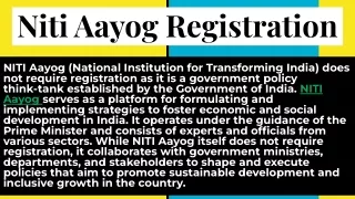 All About NITI aayog registration