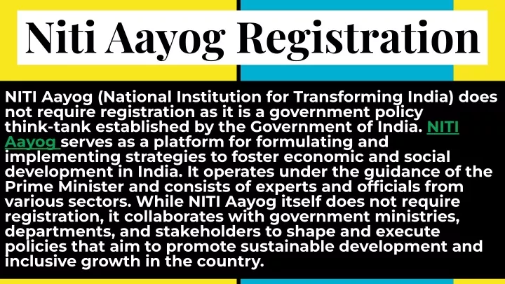 niti aayog registration