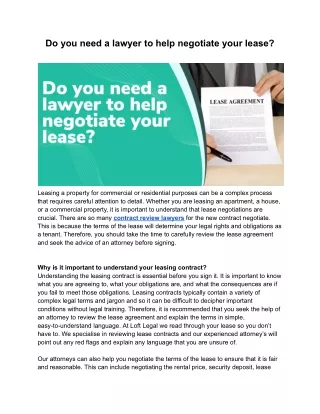 Do you need a lawyer to help negotiate your lease_