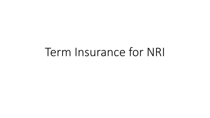 term insurance for nri