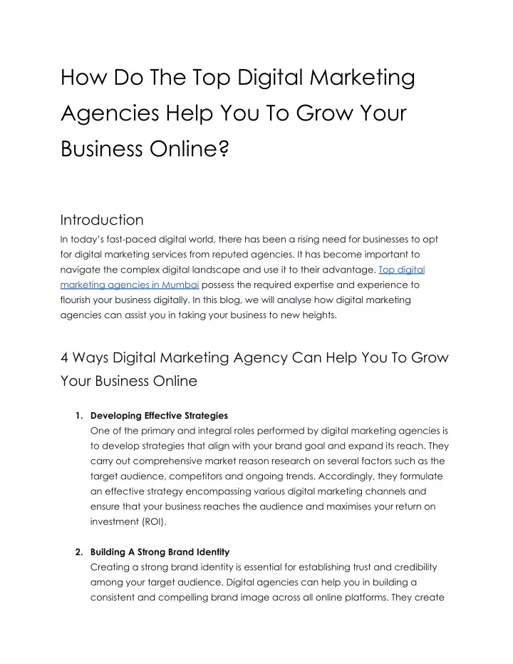 how do the top digital marketing agencies help