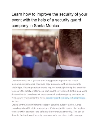 learn how to improve the security of your event