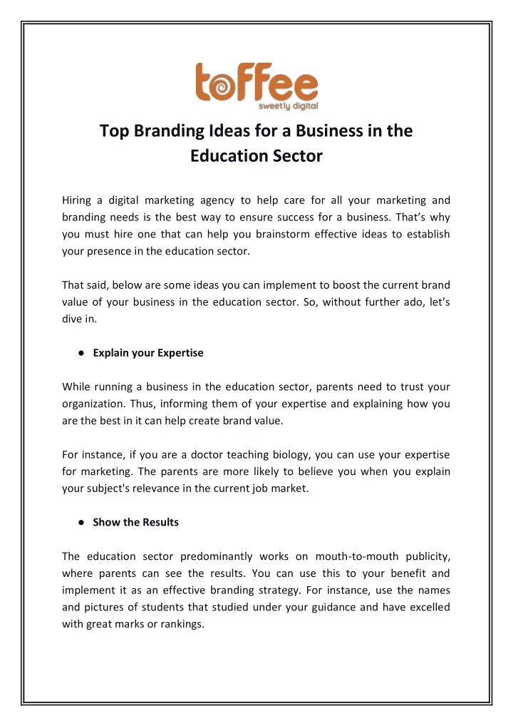 top branding ideas for a business