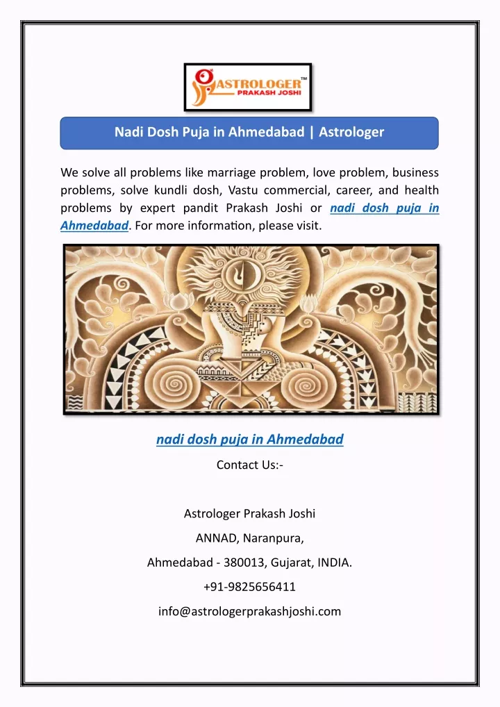 nadi dosh puja in ahmedabad astrologer