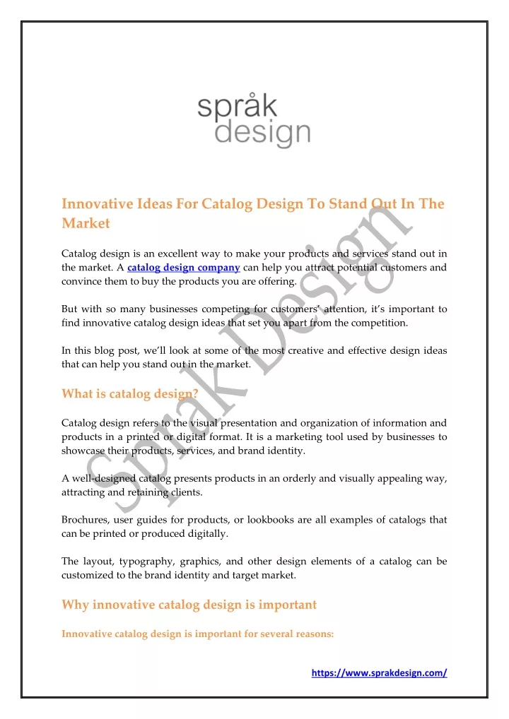 innovative ideas for catalog design to stand