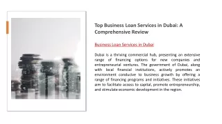 Top Business Loan Services in Dubai