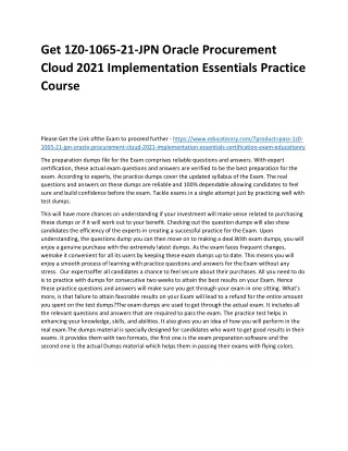 get 1z0 1065 21 jpn oracle procurement cloud 2021