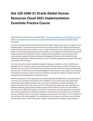 get 1z0 1046 21 oracle global human resources