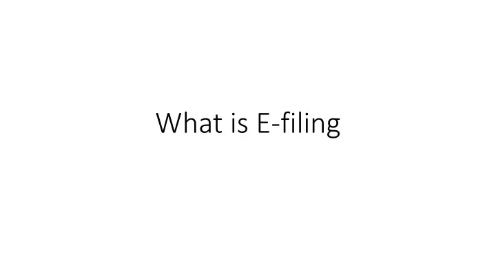 what is e filing