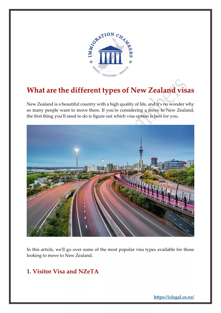 what are the different types of new zealand visas