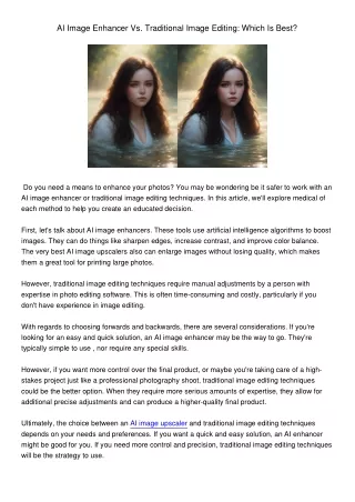 ai image enhancer vs traditional image editing