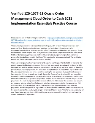 verified 1z0 1077 21 oracle order management