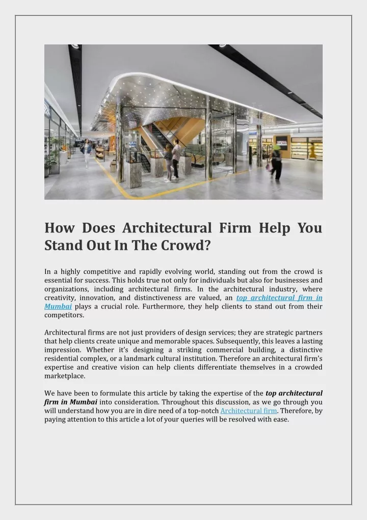 how does architectural firm help you stand